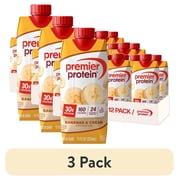 (3 pack) Premier Protein Shake, Bananas & Cream, 30g Protein, 11 fl oz, 12 Ct