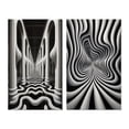 thumbnail image 2 of Designart "Dream Black and White Optical Art II" Op Art Wall Art Set Of 2 - Black Abstract Wall Decor Set Of 2, 2 of 7