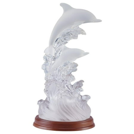 Dolphin Figurines, Waves Of Light Tabletop Light Up Small Led