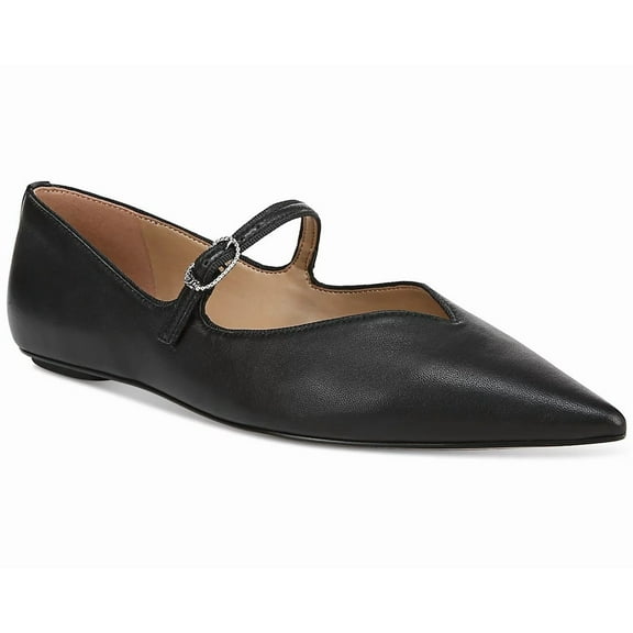 Sam Edelman Women's Noa Pointed Toe Mary Jane Flat Black Leather 5M