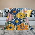 thumbnail image 2 of Nawypu  70s Retro Flower Throw Blanket, 60s Vintage Groovy Daisy Flowers Boho Hippie Bright Colorful Floral Print Blanket for Couch Chair Sofa Bed Dorm Bedroom Home, 2 of 6
