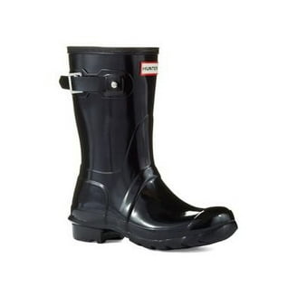 Hunter Women's Original Short Gloss Rain Boot, Navy, Mid-Calf