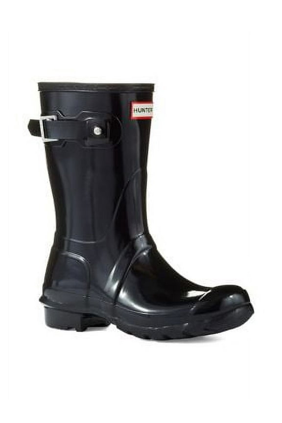 Women's Original Short Gloss Black Mid-Calf Rubber Rain Boot - 9M
