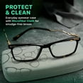 thumbnail image 5 of OPTIPAK Hard Shell Glasses Case – Embossed Deluxe Large Leather Eyeglass Case with Microfiber Cleaning Cloth – Protective Glasses Holder for Men & Women (Pack of 1), 5 of 7