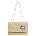 thumbnail image 1 of Bolso cruzado para mujer, bolsos de hombro tejidos informales, bolsos de paja de verano (caqui) Ehuebsd Para Estrenar, 1 of 9