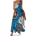 thumbnail image 1 of Vestido sin mangas con diseño azul blanco y negro de ulu pan hawaiano Vestido mujer ropa mujer tendencia 2024, 1 of 7