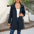 thumbnail image 2 of Fadeal Waterproof Jackets for Women, Women's Transition Jacket Softshell Coat Windbreaker Outdoor Jacket Spring and Autumn Coat Women's Raincoats Navy XL, 2 of 4