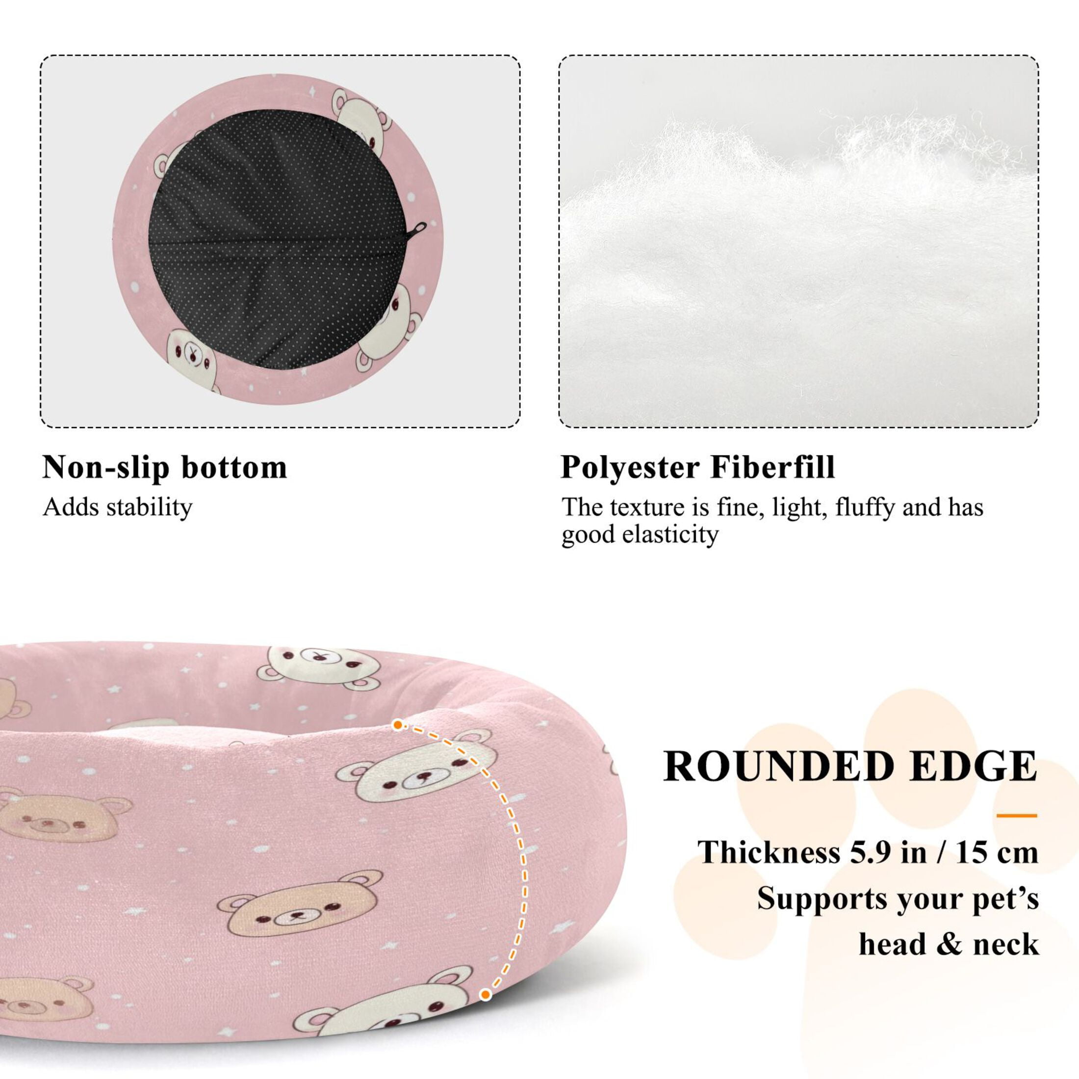 Iauyy Pet Couch Donut Cat Bed for Indoor Cats/Small Dogs Washable & Machine with Non-slip Bottom Calming Cat Furniture, Face Of The Little Bear (M)