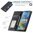 thumbnail image 4 of TECH CIRCLE Case For iPhone XS Max Case, Slim PU Leather Flip Folio Case Card Holders Kickstand Magnetic Shockproof Protective TPU Inner Wallet Cover for Apple iPhone XS Max 6.5" 2018,Black, 4 of 6