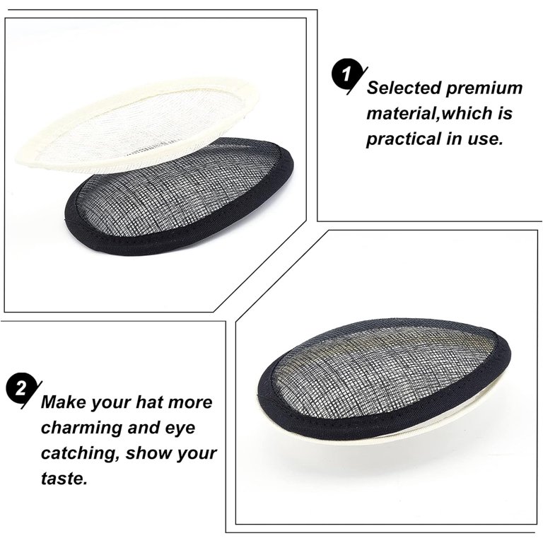 3PCS Teardrop Fascinator Hat Base 5x4 inch Linen Mesh  display picture 3