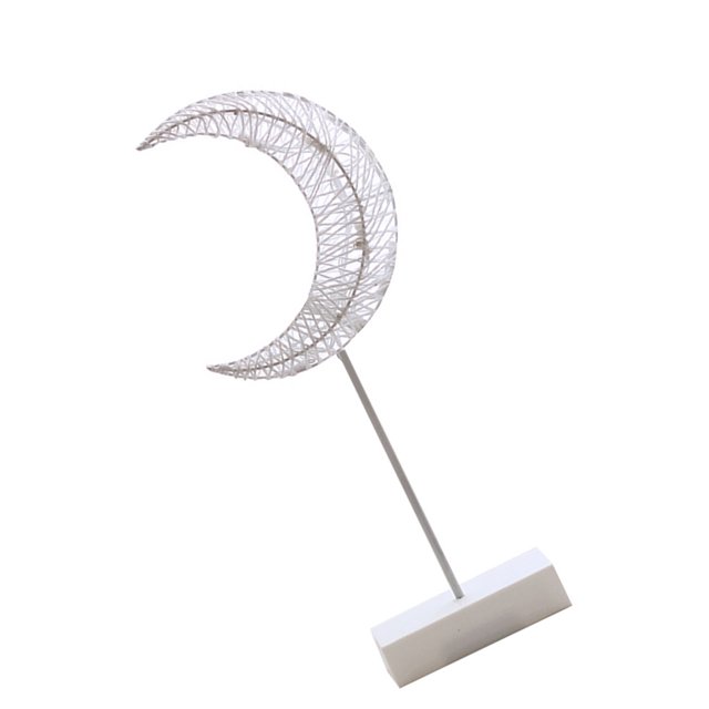 Billuyoard Lámpara LED de noche con forma de estrella y luna, marco blanco, blanca cálida, lámpara de noche creativa con estrella, soporte para Kits de decoración para fiestas No.01 NO1 Billuyoard HA007017-01