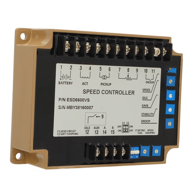 Jadeshay Regulador De Velocidad Electrónico, Regulador De Velocidad Generador De Protección De Voltaje Inverso Controlador De Velocidad del Motor ESD6600VS 12‑24 VDC