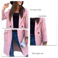 thumbnail image 2 of Abrigo De Longitud Midi Con Botones, Chaqueta De Abrigo De Manga Larga Suave De Moda Color Puro Para Invierno ANGGREK Rosa M, 2 of 5