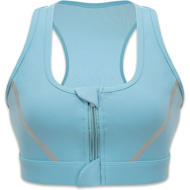 Cordaw Sports Bras with Zipper Front Medium High Impact Support