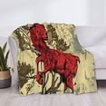 thumbnail image 3 of Yiaed Mythical Red Stag Illustration Print Blanket Throw Blanket Soft Cozy Flannel Blanket for Home Bed Sofa Couch Chair-40"x30", 3 of 6