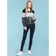 thumbnail image 5 of Made by Johnny Women's Casual Color Block Zip Up Hoodie Sweater S BLACK_GREY, 5 of 5