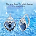 thumbnail image 3 of Midir&Etain blue love crystal earrings 925 sterling silver jewelry, suitable for women and to give gifts on any occasions Earrings are exquisite and charming, 3 of 7