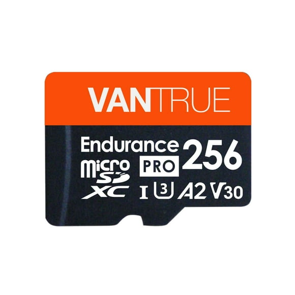 Vantrue 256GB microSDXC UHS-I U3 4K UHD Video High Speed Transfer Monitoring SD Card with Adapter for Dash Cams, Body Cams, Action Camera, Surveillan