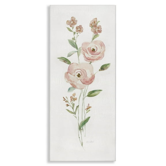 Stupell Industries Soft Rose Sprigs Botanical & Floral Painting Gallery Wrapped Canvas Art Print Wall Art, 10 x 24