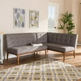 thumbnail image 4 of Allora Modern L-Shape Gray Wood Dining Corner Sofa Bench, Gray (Set of 2), 4 of 6