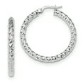 thumbnail image 1 of Boucles d'Oreilles Créoles Torsadées Rondes en Or Blanc 14k 3 mm, 1 of 6