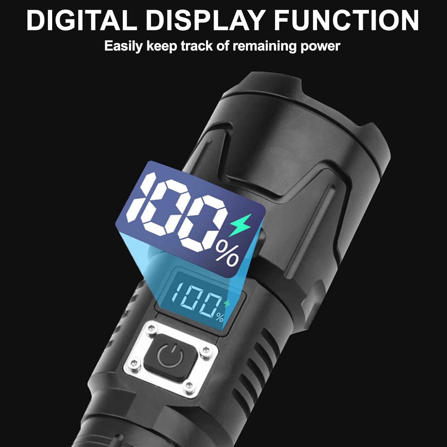 Siuyiu High Lumens 4500 Lumens, USB-C Rechargeable, Water-Resistant, Digital Battery Display, 3-Mode LED Flashlight
