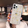 thumbnail image 3 of Designed for iPhone 14 Pro Max Flowers Case, Soft Clear Flexible Rubber Pressed Dried Real Flowers Case Girls Glitter Floral Protective Phone Cover for iPhone 14 Pro Max - Yellow, 3 of 5