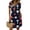 Navy, variant on Women's 4th of July 250th Anniversary Floral Print Dress Short Sleeve Button Neck Casual Crew Neckline Independence Day Patriotic USA Flag Summer Everyday Wear Relaxed Fit Dress Blue L