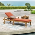 thumbnail image 2 of Jopath Outdoor Wood Lounge Chair, Outdoor Reclining Chair with Rolling Wheels and Adjustable Backrest for Poolside Garden Deck Pumpkin Orange, 2 of 9