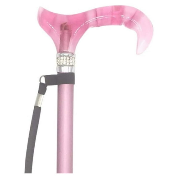 CWC4170PKD & Pearl Cane - Pink - 31-38' Adjustable Height Walking Cane with Aluminum Shaft. Functional Grip Canes
