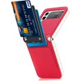 thumbnail image 2 of for Samsung Galaxy Z Flip4 Phone Case with Card Holder, PC Hard Shockproof Back Cover Slim Durable Protective PU Leather Phone Case for Samsung Galaxy Z Flip 4 5G PZ Red, 2 of 13