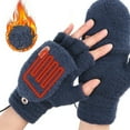 thumbnail image 4 of Hearth & Gear Heating With USB Connection Thermal Wear For Cold Weather Half Finger Flip Design Thick Velvet For Insulation Versatile Heated Hand Gear For Outdoors Desk Pedal Bike Steppers for, 4 of 4