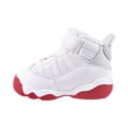 thumbnail image 4 of Nike Jordan 6 Rings Infant/Toddler Shoes Size 7, Color: White/Mystic Hibiscus, 4 of 6
