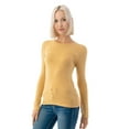 thumbnail image 3 of Simply Fashion Basic Round Crew Neck Long Sleeve T-Shirts - Stretch Cotton Spandex Khaki-Xlarge, 3 of 4
