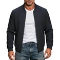 thumbnail image 2 of BRGZLK Mens Lightweight Jacket Stylish Solid Color Long Sleeve Lightweight Ribbed Cuffs Casual Full Zip Coat for Outdoor Casual Hiking Fishing Dark Blue L, 2 of 6