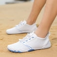 thumbnail image 4 of lnmuld Men Women Barefoot Shoes, Breathable Mesh Shoes for Water Yoga Fitness Hiking Color:White,Size:10, 4 of 7