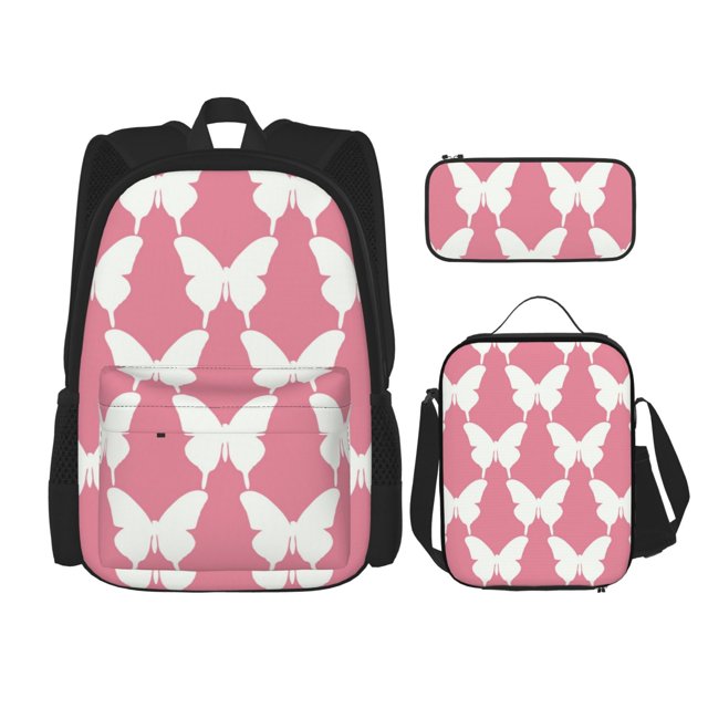 Balery Butterfly 2 Mochila Escolar 3 en 1 para Niños - Mochila Resistente con Lonchera Térmica y Estuche - Mochila Escolar para Niños y Niñas