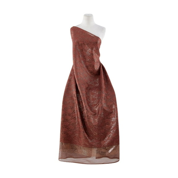 Zelouf Sequin Lace On Tulle , Sewing, DIY, Crafts Fabric by the Yard, Copper, 1 Yard