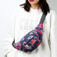thumbnail image 4 of Bolso de pecho multicapa informal de moda para deportes al aire libre, fitness, teléfono móvil, riñonera, color rosa, 4 of 5