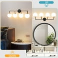thumbnail image 4 of Bathroom vanity lights black 4 light modern vanity light fixtures, 4 of 5