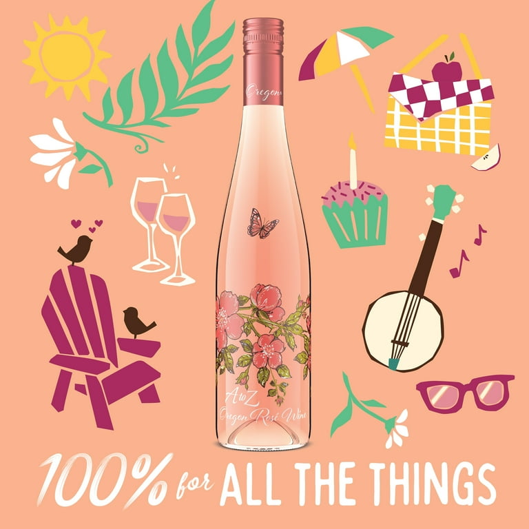 A to Z Wineworks Oregon Rose Wine, 750 ml Bottle, 13% ABV