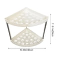 thumbnail image 3 of Triangular Countertop Spice Rack 2-Tier Corner Organizer Shelf for Kitchen Bathroom, Plastic Multi-Use Storage, Black/White, 34 x 30 cm, 3 of 6