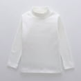 thumbnail image 2 of Toddler Turtleneck Shirt Long Sleeve Solid Color Sweatshirts for Girls Casual Comfortable Blouse Spring Autumn Clothes Z02-White 3-4 Years, 2 of 3