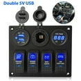 thumbnail image 4 of 12-24V 4 Gang Toggle Blue LED Rocker Switch Panel Circuit Breaker Waterproof for Car Marine Boat, 4 of 8
