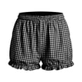 thumbnail image 4 of Hilenly Women's Y2K Bubble Shorts Elastic High Waist Ruffle Gingham Shorts Summer Fashion Wide Leg Bloomers, 4 of 6
