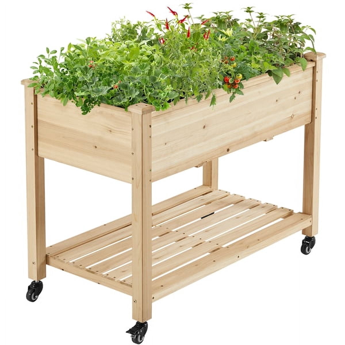 Renwick 41.5" x 22.5" x 33" 2-Tier Brown Fir and Wood Raised Garden Kit