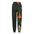 thumbnail image 5 of Women's Casual Fashion Christmas Print Sweatpants, Long Casual Pants with Drawstring Waist for Sports and Home Wear, Comfortable Material,Army Green,S, 5 of 6