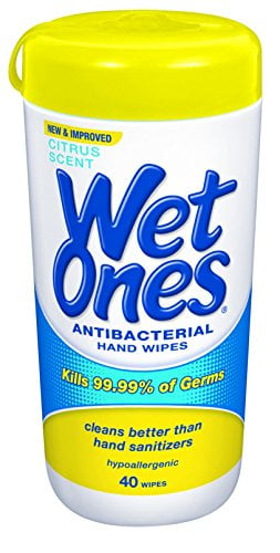 White Wet Ones 4672 Antibacterial Moist Towelettes 5 x 7 1/2 40 Per... 