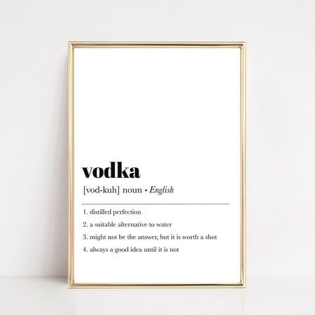 Vodka Definition Print Bar Art Bar Cart Decor Vodka Art Vodka Decor Bar Accessories Bar Print Wall Art UNFRAMED PAPER POSTER Home Decor Vintage Gift Living Room Dercor