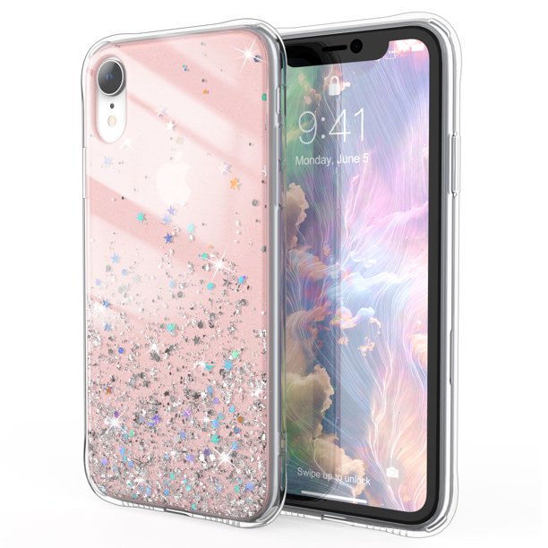 Ulak Phone Case For Apple Iphone Xr Cute Bling Bumper Shockproof Iphone Xr Case For Women Girls Pink Glitter Walmart Com